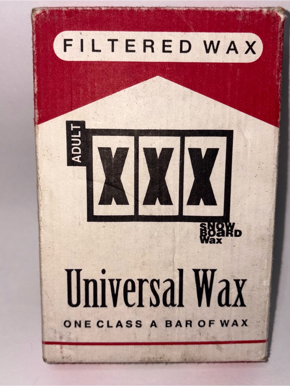 Vintage Snowboard Wax Adult XXX Universal Wax 3 oz Bar 1993 Novelty Packaging